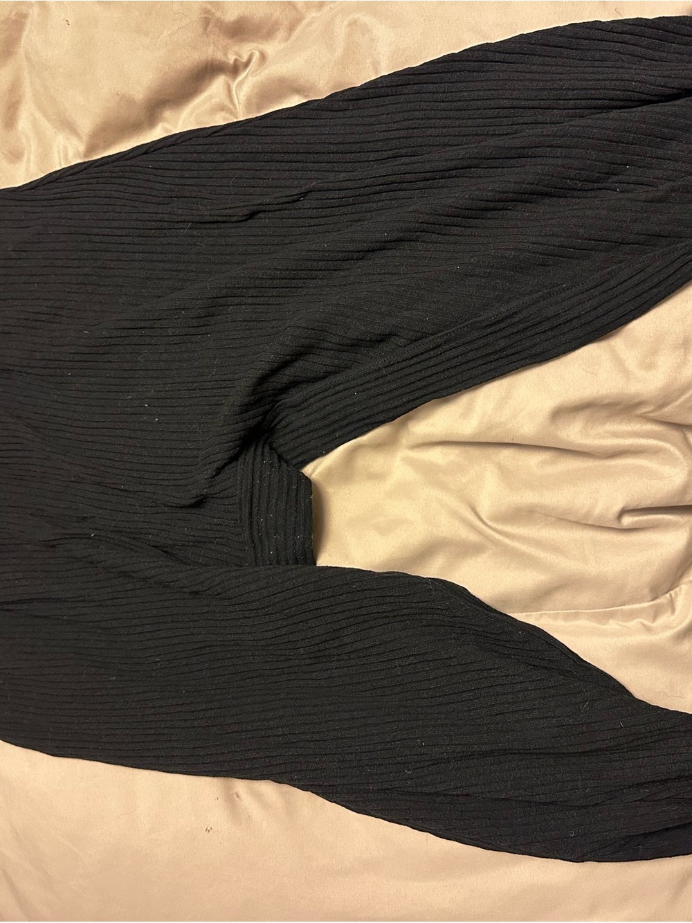 Free people Classic Black Ribbed Women's high waisted nylon harem pants